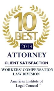 10 Best 2019 Attorney | Client Satisfaction | Workers Compensation Law Division | American Institute of Legal Counsel